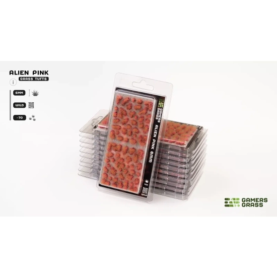 Gamers Grass – Alien Pink (Wild) 6 mm | Różowe kępki trawy sci-fi i fantasy do dioram i podstawek